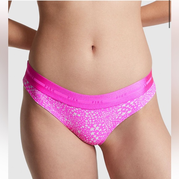 Victoria’s Secret Pink Logo Thong Elastic Underwear Panty. NWT - Picture 1 of 4
